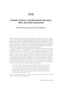 Family violence and financial outcomes after parental separation