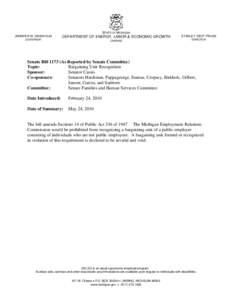 Microsoft Word - Senate Bill 1173 _Bargaining Unit Recognition_.doc