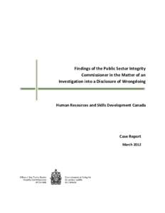 Sociolinguistics / Whistleblower / Law / Commissioner / Christiane Ouimet / Public Servants Disclosure Protection Act / Public Sector Integrity Commissioner / Employment