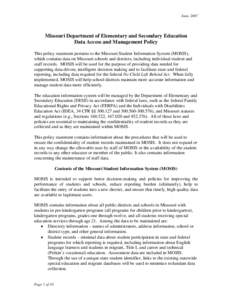 Noncustodial parent / MOSIS / Internet privacy / Individuals with Disabilities Education Act / Student information system / Information privacy / Behavior / Personally identifiable information / Law / Privacy law / Education / Family Educational Rights and Privacy Act