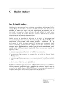 Chapter only - Part C Health preface - Report on Government Services 2009: Indigenous Compendium