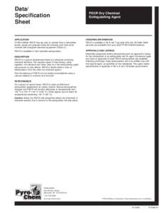 Data/ Specification Sheet PDCR Dry Chemical Extinguishing Agent