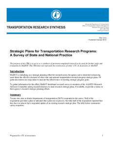Strategic Plans for Research Programs