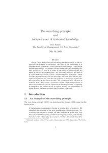 The sure-thing principle and independence of irrelevant knowledge