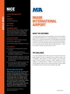 Customer iNDUSTRY:  CASE STUDY Airports
