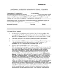 AGRICULTURAL EROSION CONTROL AGREEMENT