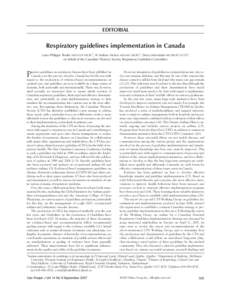 Respiratory therapy / Chronic lower respiratory diseases / Medical informatics / Canadian Thoracic Society / Asthma / Medical guideline / Firestone Institute for Respiratory Health / Disease management / Occupational asthma / Medicine / Health / Pulmonology