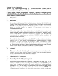 Drainage Services Department Harbour Area Treatment Scheme Stage 2A – Advance Disinfection Facilities (ADF) at Stonecutters Island Sewage Treatment Works Chemical Supply Contract Arrangements, Procedural Control on Che