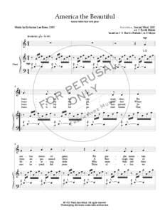 America the Beautiful unison treble choir with piano Words by Katharine Lee Bates, 1893  Materna, Samuel Ward, 1882