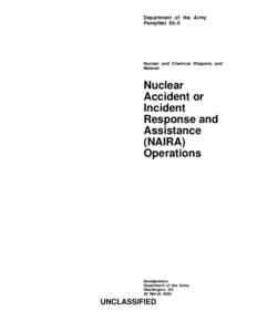 Department of the Army Pamphlet 50–5 Nuclear and Chemical Weapons and Materiel