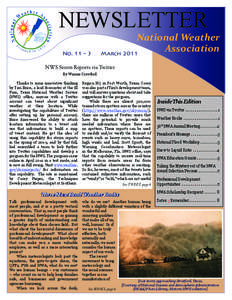 NEWSLETTER No. 11 – 3 National Weather Association March 2011