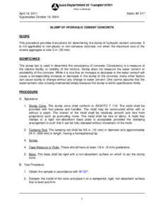 Office of Materials  April 19, 2011 Supersedes October 19, 2004  Matls. IM 317