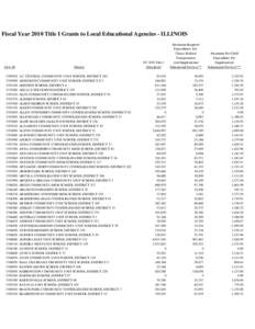 Fiscal Year 2010 Title I Grants to Local Educational Agencies - ILLINOIS  LEA ID[removed][removed]