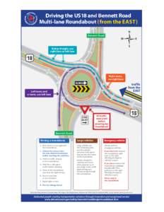 Driving the US18 and Bennett Road Multi-Lane Roundabout (from the East)