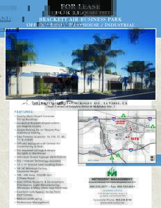 FOR LEASE 1,[removed],215 SQUARE FEET BRACKETT AIR BUSINESS PARK O FFICE / R&D / W AREHOUSE / I NDUSTRIAL