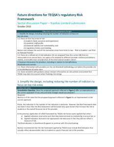 Microsoft Word - TEQSA - Risk Framework Response template - final