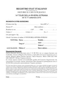 REGISTRO FIAT ITALIANO IN COLLABORAZIONE CON HISTORICAL CAR CLUB JESOLO 14°TOUR DELLA RIVIERA ISTRIANAsettembre 2016