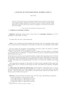 A FLAVOUR OF NONCOMMUTATIVE ALGEBRA (PART 2) VIPUL NAIK Abstract. This is the second part of a two-part series intended to give the author and readers a flavour of noncommutative algebra. The material is related to topic