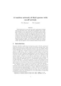 A tandem network of fluid queues with on-off arrivals P.G. Harrison∗ P.M. Lonsdale†