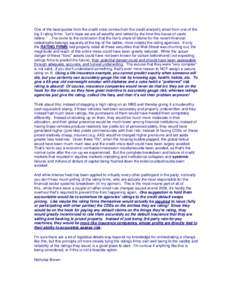 American International Group / Subprime mortgage crisis / Financial economics / Economy of New York City / Economy of the United States / Late-2000s financial crisis / Credit rating agencies and the subprime crisis / United States housing bubble / Credit rating agency / Credit default swap