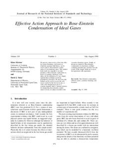 Volume 101, Number 4, July–August[removed]Journal of Research of the National Institute of Standards and Technology [J. Res. Natl. Inst. Stand. Technol. 101, [removed]Effective Action Approach to Bose-Einstein