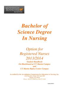 Bachelor of Science Degree In Nursing Option for Registered Nurses