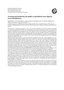 Geophysical Research Abstracts Vol. 16, EGU2014-4531, 2014 EGU General Assembly 2014 © Author(sCC Attribution 3.0 License.  Assessing and monitoring soil quality at agricultural waste disposal