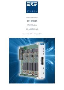 Product Information  DX4-BADGER XMC Module 6G mSATA RAID Document No. 7277 • 13 August 2014