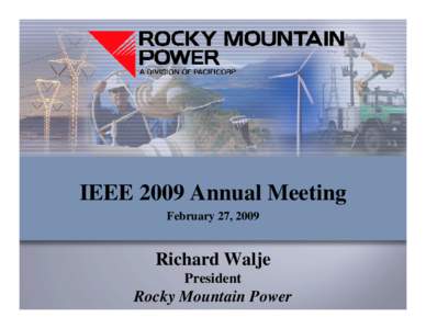 IEEE 2009 Annual Meeting February 27, 2009 Richard Walje President