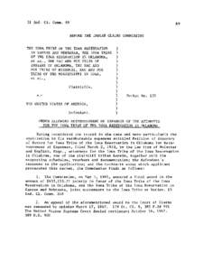 BEFORE THE INDIAN CLAIMS COMMISSION THE IOWA TRIBE OF THE IOWA RESERVATION IN KANSAS AND NEBRASKA, THE IOWA TRIBE OF THE IOWA RESERVATION IN OKLAHOMA, et al. , THE SAC AND FOX TRIBE OF INDIANS OF OKLAHOMA, THE SAC AND