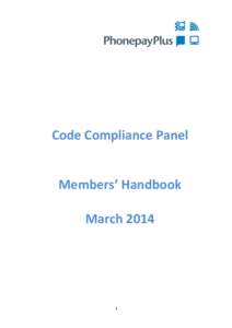 Code Compliance Panel  Members’ Handbook March