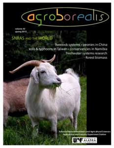 agroborealis volume 43 spring 2013 SNRAS and the WORLD livestock systems • peonies in China