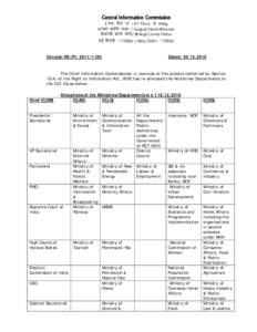 Cabinet Secretariat / Agriculture ministry / Government / Interior ministry / Ministry