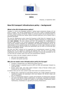 EUROPEAN COMMISSION  MEMO Brussels, 11 September[removed]New EU transport infrastructure policy – background