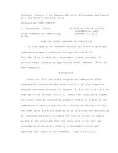 Present: Kinser, C.J., Lemons, Millette, McClanahan and Powell, JJ., and Russell and Lacy, S.JJ. APPALACHIAN POWER COMPANY v.  Record No[removed]