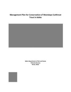 Draft Management Plan for Conservation of Westslope Cutthroat Trout in Idaho