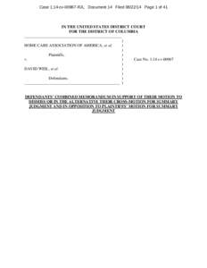 Case 1:14-cv[removed]RJL Document 14 Filed[removed]Page 1 of 41  IN THE UNITED STATES DISTRICT COURT FOR THE DISTRICT OF COLUMBIA ________________________________________________ )