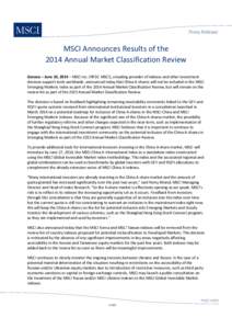 Terminology / MSCI / Frontier markets / Index / Emerging markets / Developed market / Global Industry Classification Standard / Stock market index / MSCI EAFE / Economics / Financial economics / Investment