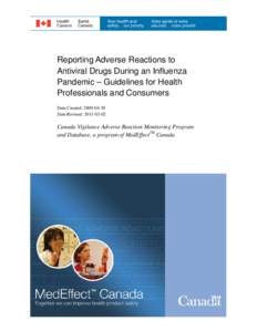 Guidelines for Reporting of Suspected Adverse Reactions to Antivirals During an Influenza Pandemic