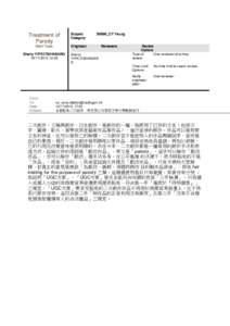 Treatment of Parody Main Topic Sherry YIP/CITB/HKSARG[removed]:05