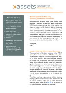 November 2010 Issue Welcome letter - Barry Long, Director of New Business Development xAssets “ACES” the IAITAM Annual Conference How to Write an RFP