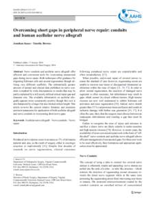 HAND[removed]:131–137 DOI[removed]s11552[removed]REVIEW  Overcoming short gaps in peripheral nerve repair: conduits