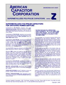 AMERICAN  ENGINEERING DATA SHEET CAPACITOR CORPORATION