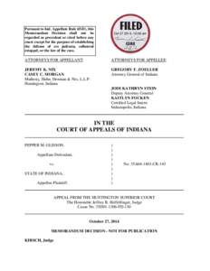 Pursuant to Ind. Appellate Rule 65(D), this Memorandum Decision shall not be regarded as precedent or cited before any court except for the purpose of establishing the defense of res judicata, collateral estoppel, or the