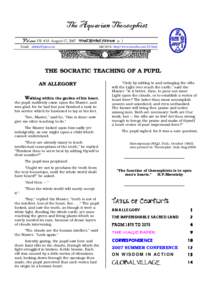 The Aquarian Theosophist Volume VII #10 August 17, 2007 COMBINED ISSUE p. 1  Email: [removed]