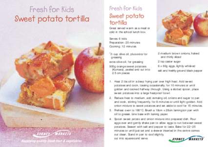 Fresh for Kids  Sweet potato tortilla Fresh for Kids