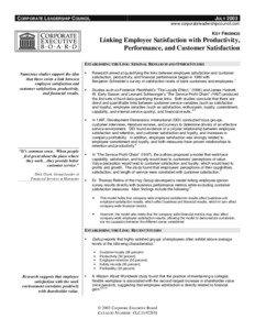 Social psychology / Consumer behaviour / Management / Human resource management / Service-profit chain / Customer satisfaction / Brand engagement / Job satisfaction / Loyalty business model / Business / Marketing / Organizational behavior