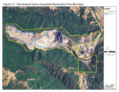 Figure 1.3 Permanente Quarry Expanded Reclamation Plan Boundary Legend Expanded RP Bndry 1985 Rec Plan  /