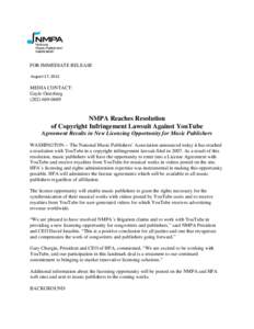 FOR IMMEDIATE RELEASE  August 17, 2011   MEDIA CONTACT: Gayle Osterberg[removed]