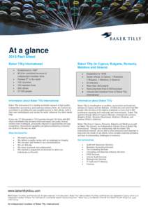 At a glance 2015 Fact Sheet Baker Tilly International • • •